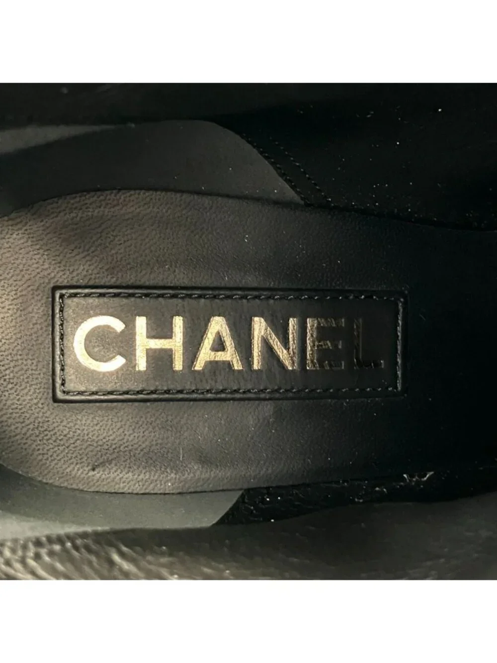 Chanel CC Logo Leather Ankle Boots 37.5 Equivalent Black